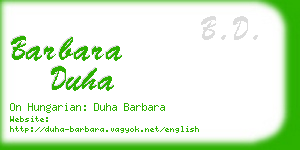 barbara duha business card